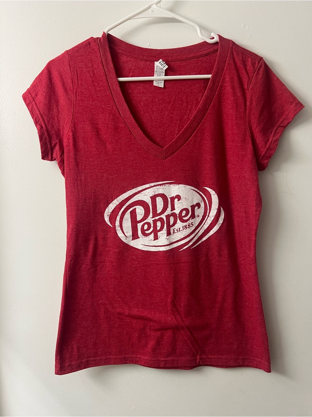 Women's Dr Pepper Red V-Neck Logo Tee